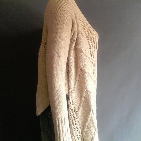 Anthropologie Angel of the North Anais Gray Hi Low Cable Wool Nylon Cardigan Sm - Picture 7 of 12